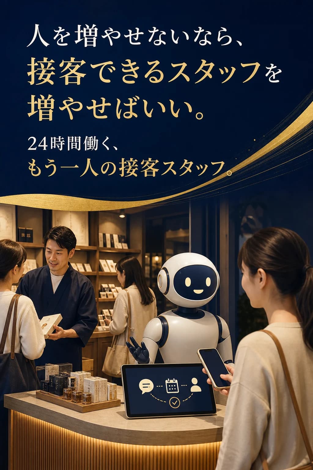 24時間働くAI接客スタッフ